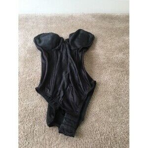 Vtg Sophistique by Smoothie Women's Strapless Teddy Strap Crotch Size 34C Black